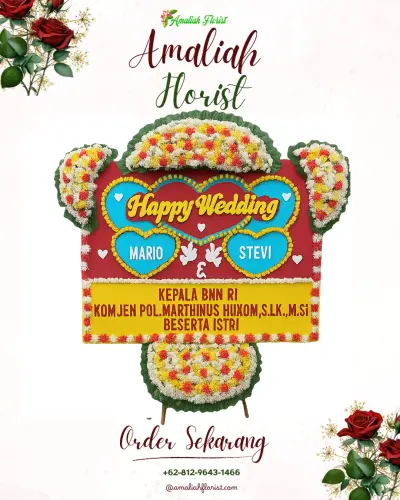Karangan Papan Bunga Pernikahan di Bojongkerta